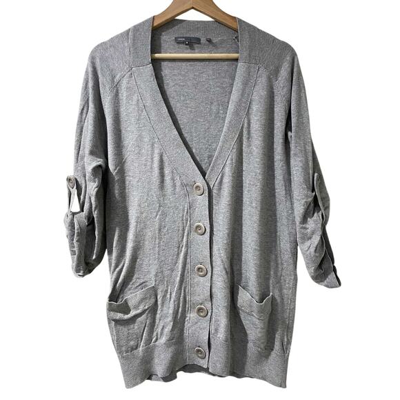 Vince Womens Button 100%Cotton Sweater Cardigan 3/4 Sleeve Length M A003397